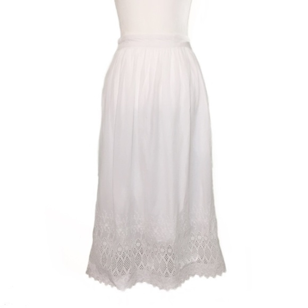 NWOT GAP Chase White Eyelet Pleated Midi Skirt New - Picture 2 of 8